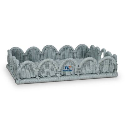 Blue Rattan Tray Rectangle (TCRTR-8994)