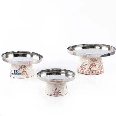 Cake Stand With Mother Of Pearl Inlay (TCMCS-8996)