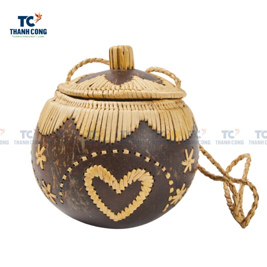 Coconut Shell Storage Container With Lid (TCCP-24045)