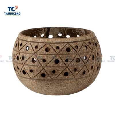 Coconut Shell Wood Candle Holder (TCCP-24048)