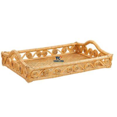 Coffee Rattan Tray Rectangle (TCRTR-8986)