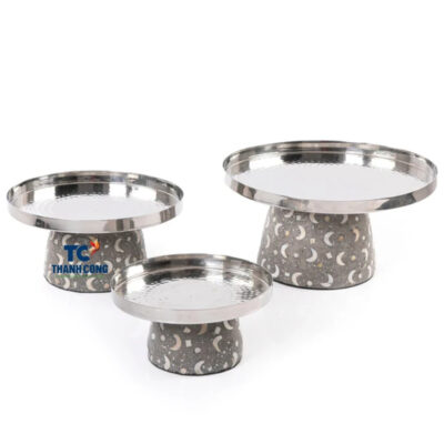 Gray Mother Of Pearl Cake Stand Manufacturer (TCMCS-9000) (1)