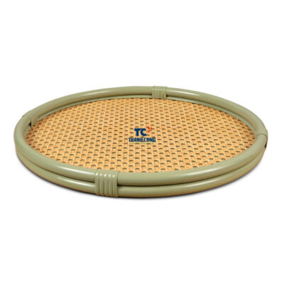 Green Decorative Rattan Tray (TCRTR-8976)