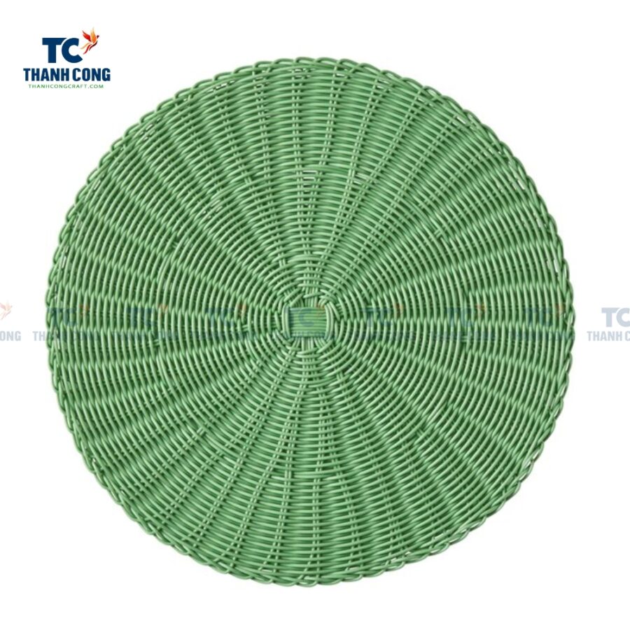 Green Rattan Round Placemat (TCRPL-8994)