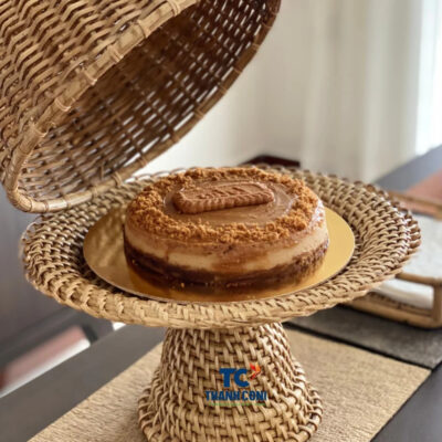 Handwoven Rattan Cake Stand With Lid (TCRCS-8988)
