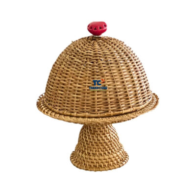 Handwoven Rattan Cake Stand With Lid (TCRCS-8988)