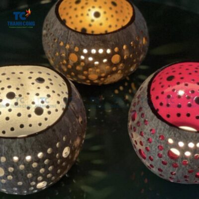 Lacquer Coconut Candle Holder (TCCP-24054)
