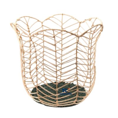 open wave tulip rattan basket, wholesale