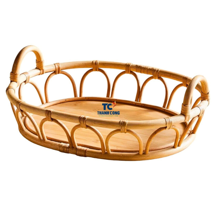 Oval Rattan Serving Tray (TCRTR-8984)