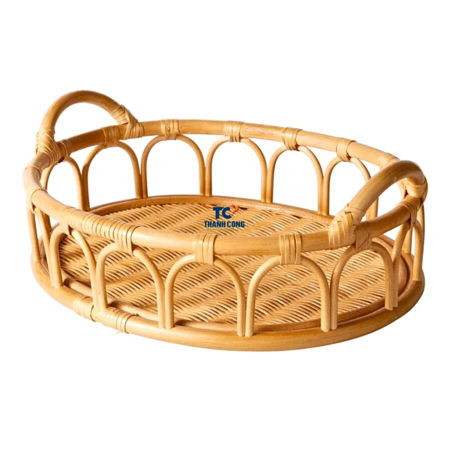 Oval Rattan Tray With Handles (TCRTR-8985)