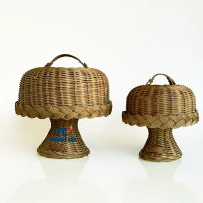 Rattan Cake Stand With Lid (TCRCS-8997)