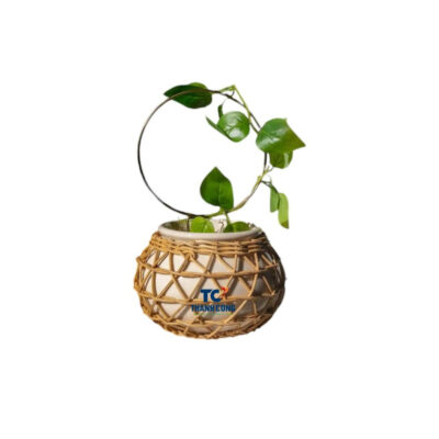 Rattan Planter White (TCRPB-8996)