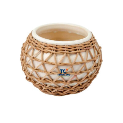 Rattan Planter White (TCRPB-8996)