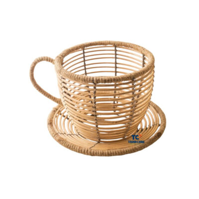 Rattan Tea Cup Planter (TCRPB-8991)