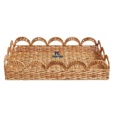 Rectangle Scalloped Rattan Tray (TCRTR-9000)