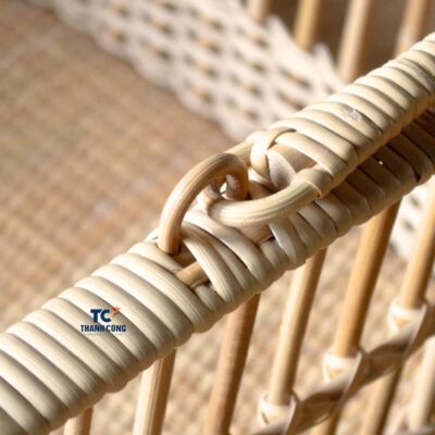 Rectangular rattan basket with handle, wholesale