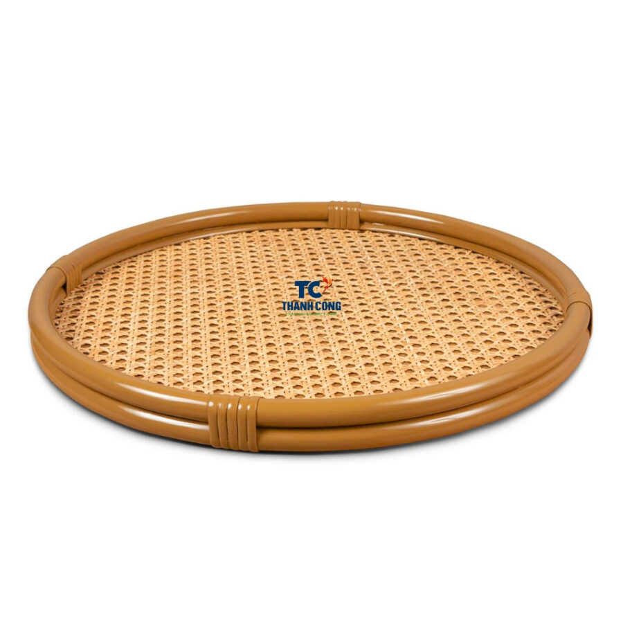 Round Shallow Wicker Tray (TCRTR-8977)