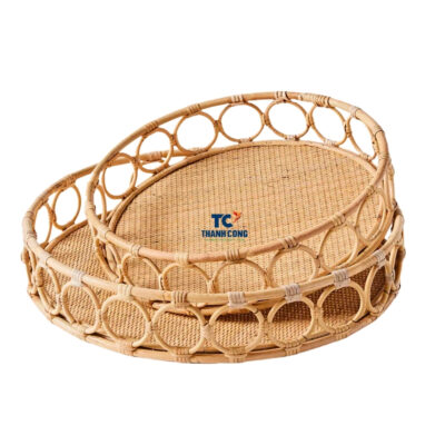 Round Wicker Coffee Table Tray (TCRTR-8988)