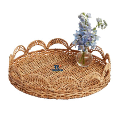 Scalloped Rattan Tray (TCRTR-9001)