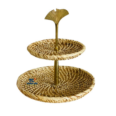 Two-Tier Rattan Cake Stand (TCRCS-8985)