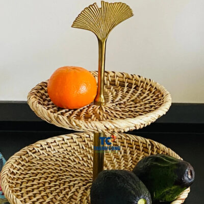 Two-Tier Rattan Cake Stand (TCRCS-8985)