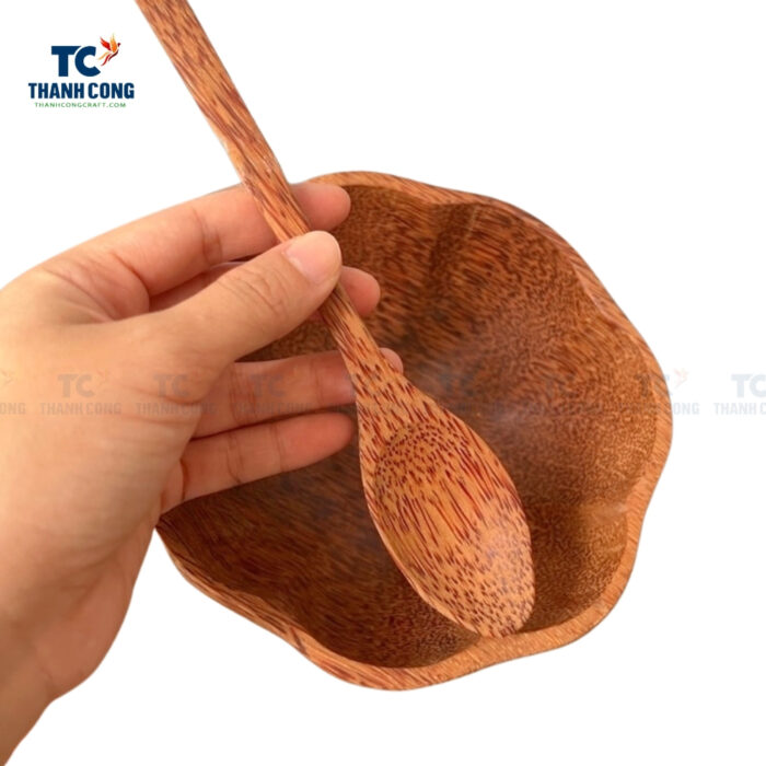 flower coconut wood bowl