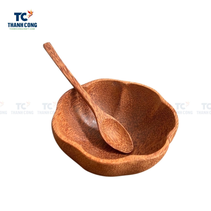 flower coconut wood bowl