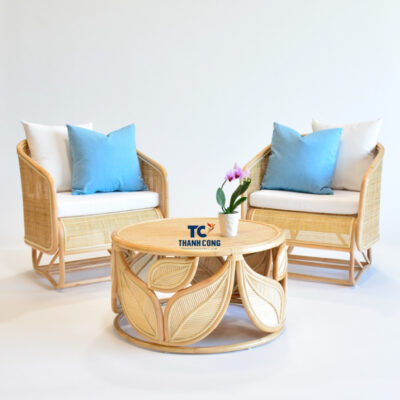 leaf pattern rattan coffee table, wholesale