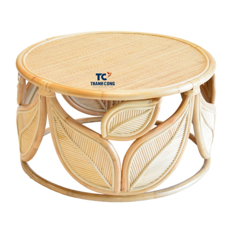 leaf pattern rattan coffee table, wholesale