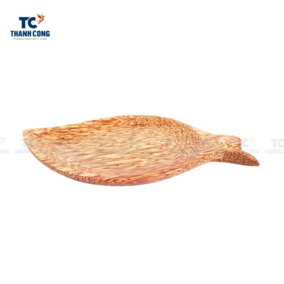 leaf shaped coconut wood plate