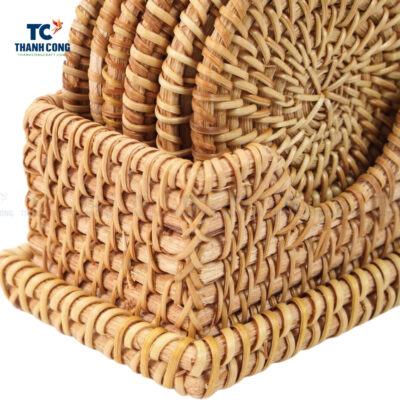 rattan coasters with holder
