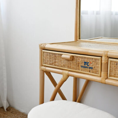 rattan dressing table with stool, wholesale