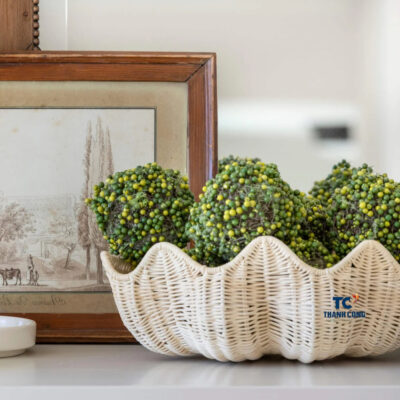 rattan shell basket, wholesale