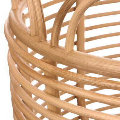 round cane scalloped basket, wholesale
