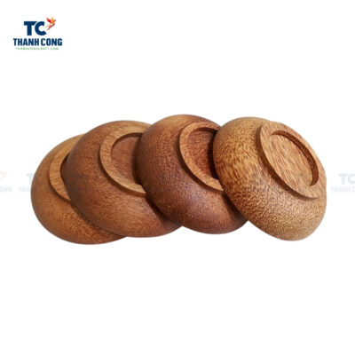 round coconut wood plate