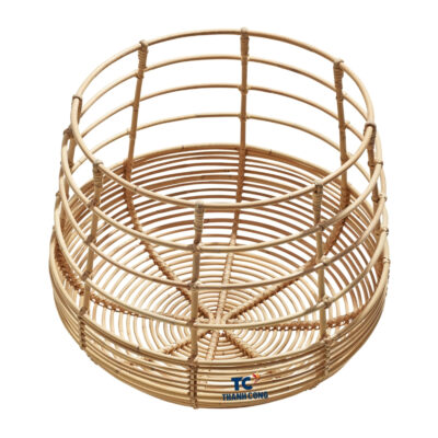 round open weave rattan storage baskets, wholesale