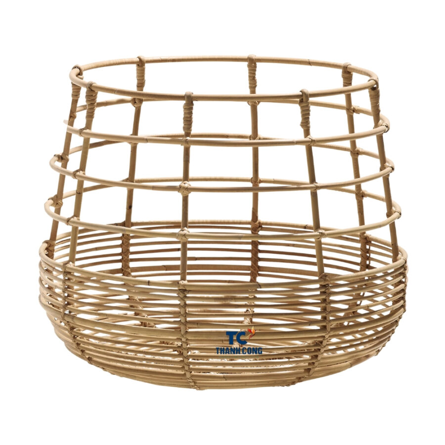 round open weave rattan storage baskets, wholesale