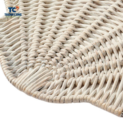 whitewashed seashell rattan placemat