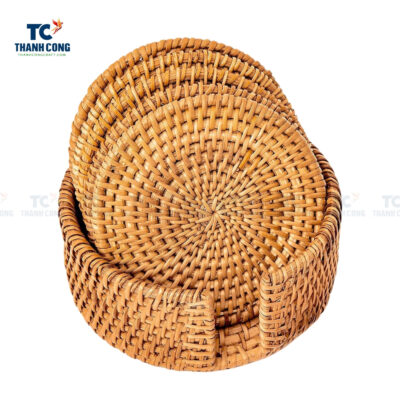 wicker rattan coasters set, wholesale