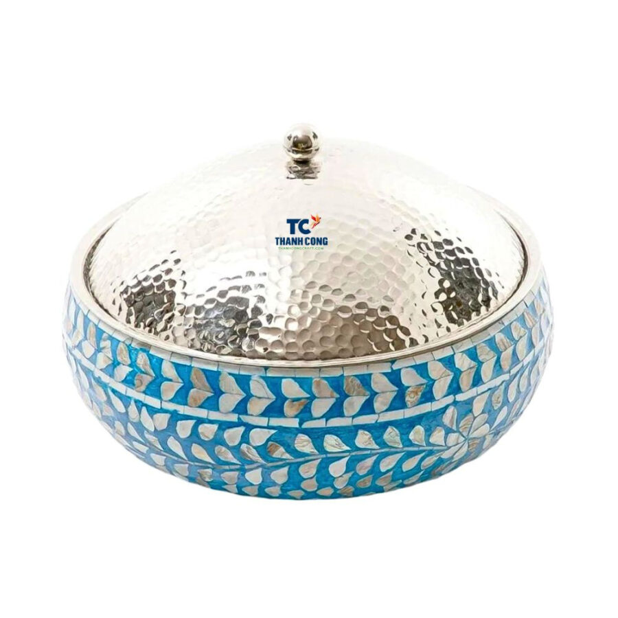 Insulated Casseroles Hot Pot With Blue Mother Of Pearl Inlay (TCMBH-8966)