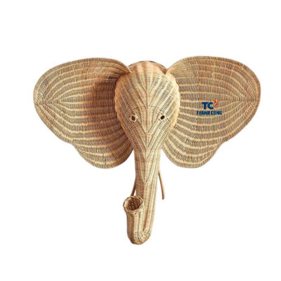 Rattan Elephant Head Wall Decor (TCRDE-8972)