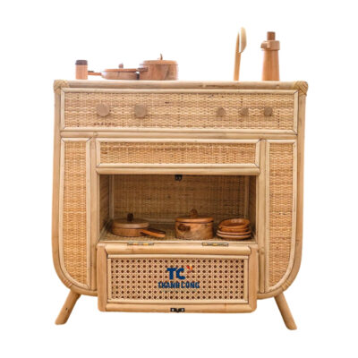 kids rattan play kitchen, wholesale