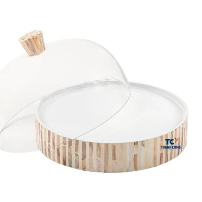 luxury mother of pearl plate with cover