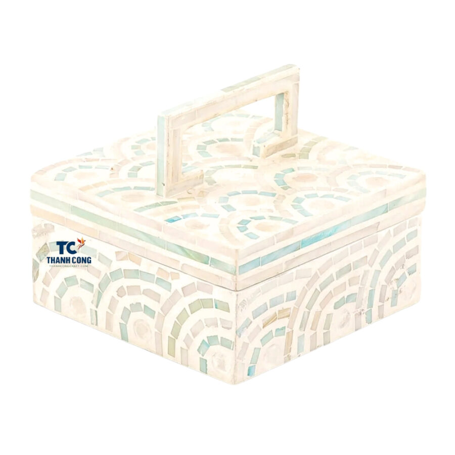 Arabian Square Mother of Pearl Box