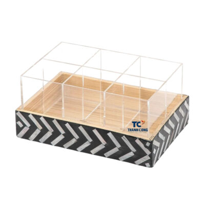 mother of pearl with acrylic bottles holder