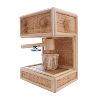 rattan coffee machine kid toy