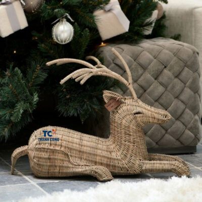 rattan deer decor, christmas