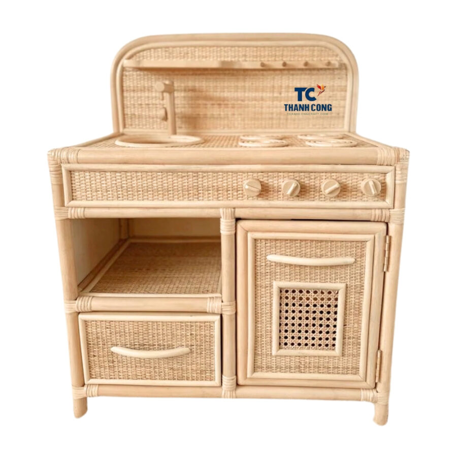 rattan play kitchen toys