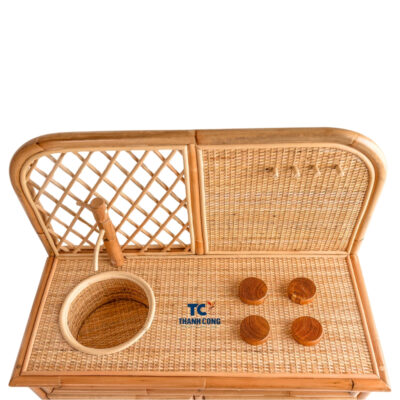 small rattan play kitchenette, wholesale