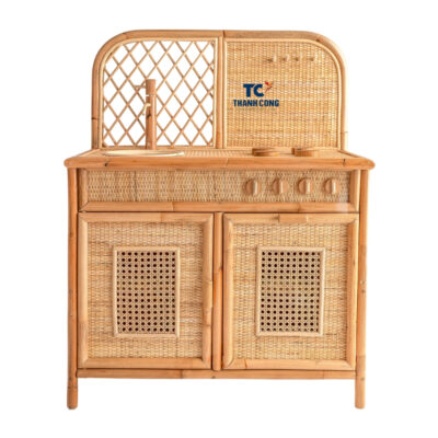 small rattan play kitchenette, wholesale